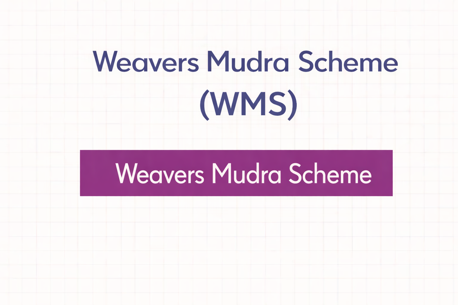 Weavers Mudra Scheme (WMS)