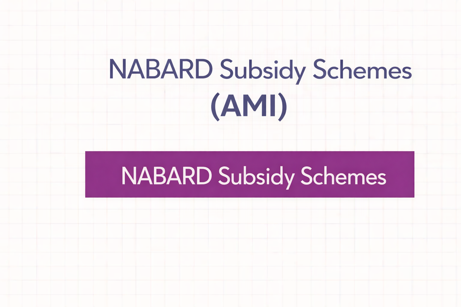 NABARD Subsidy Schemes (AMI)