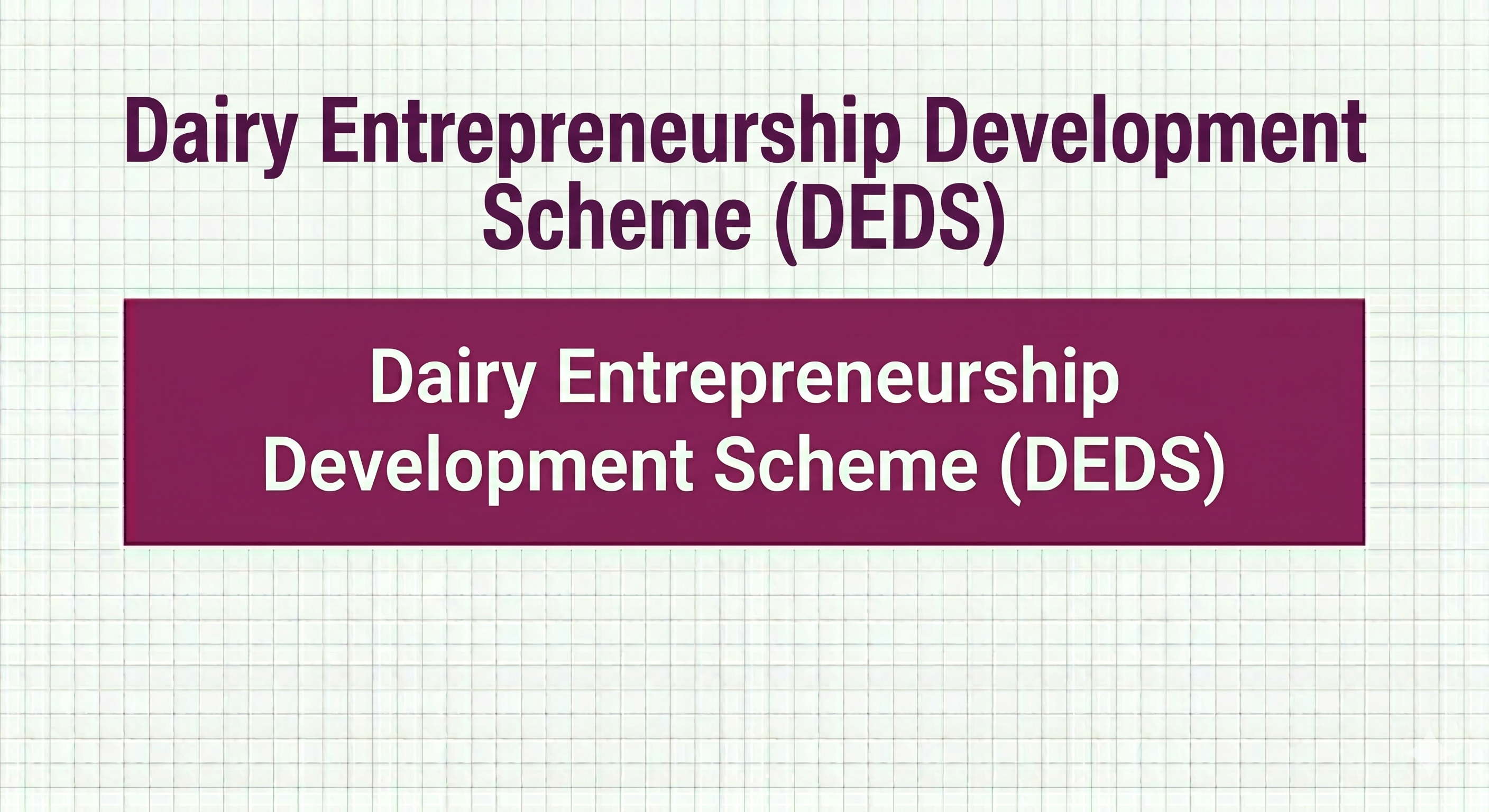 Dairy Entrepreneurship Development Scheme (DEDS)